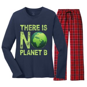 There Is No Planet B Earth Day Women Environment Funny Women's Long Sleeve Flannel Pajama Set 