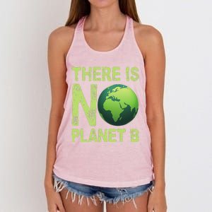 There Is No Planet B Earth Day Women Environment Funny Women's Knotted Racerback Tank