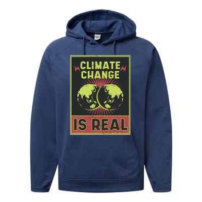 There Is No Planet B Gift Climate Change Is Real Gift Performance Fleece Hoodie