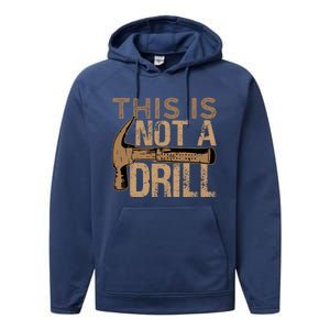 This Is Not A Drill Funny Car Mechanic Gift Performance Fleece Hoodie