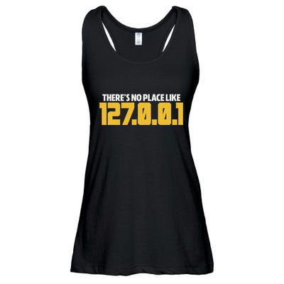 There Is No Place Like 127.0.0.1 Programmer Developer Coder Ladies Essential Flowy Tank