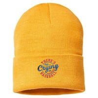 There Is No Crying In Baseball Funny Game Day Baseball Sustainable Knit Beanie