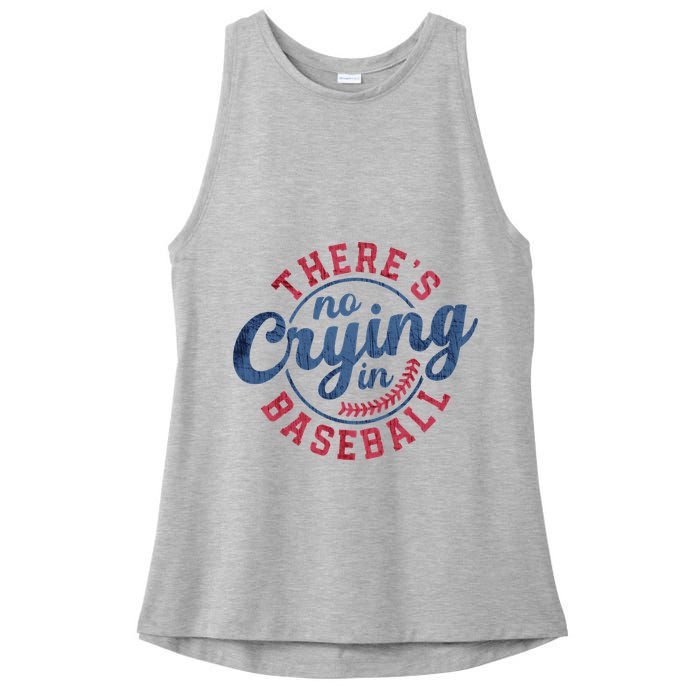 There Is No Crying In Baseball Funny Game Day Baseball Ladies PosiCharge Tri-Blend Wicking Tank
