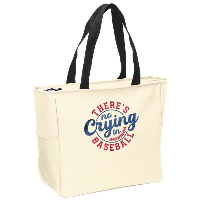 There Is No Crying In Baseball Funny Game Day Baseball Zip Tote Bag