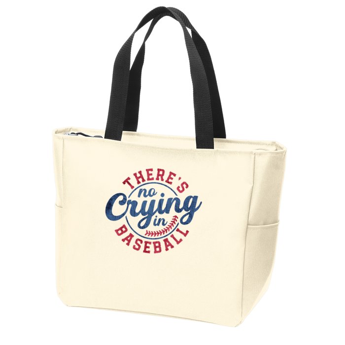 There Is No Crying In Baseball Funny Game Day Baseball Zip Tote Bag