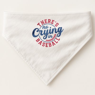 There Is No Crying In Baseball Funny Game Day Baseball USA-Made Doggie Bandana