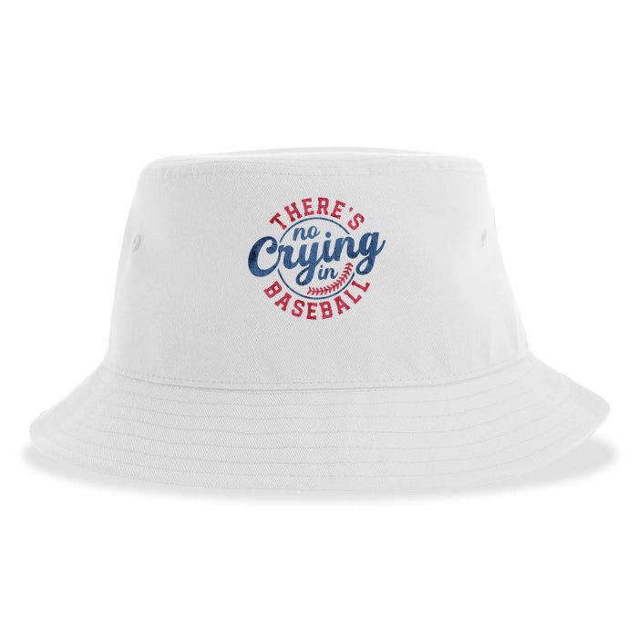 There Is No Crying In Baseball Funny Game Day Baseball Sustainable Bucket Hat