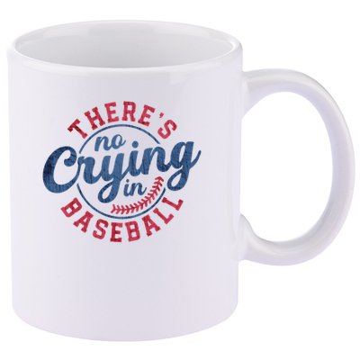 There Is No Crying In Baseball Funny Game Day Baseball 11oz C Handle Ceramic Mug