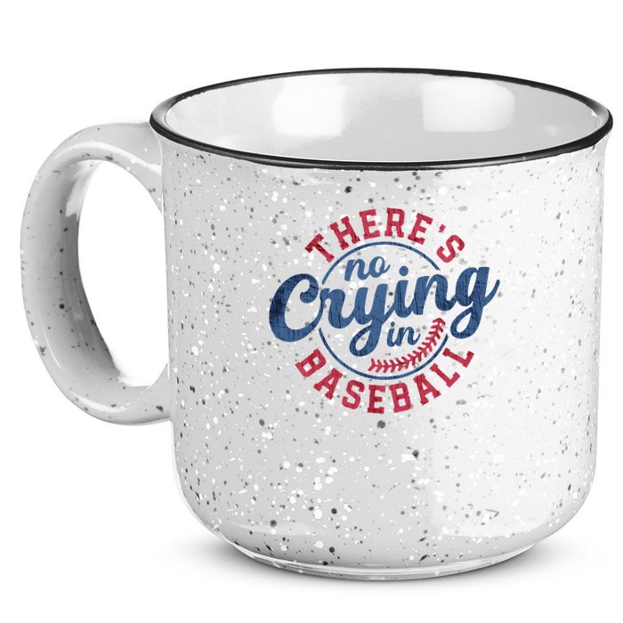 There Is No Crying In Baseball Funny Game Day Baseball 15oz Campfire Ceramic Mug
