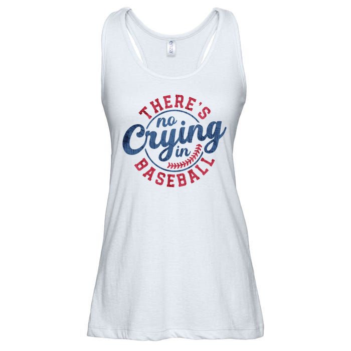 There Is No Crying In Baseball Funny Game Day Baseball Ladies Essential Flowy Tank
