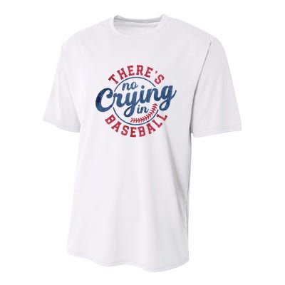 There Is No Crying In Baseball Funny Game Day Baseball Youth Performance Sprint T-Shirt