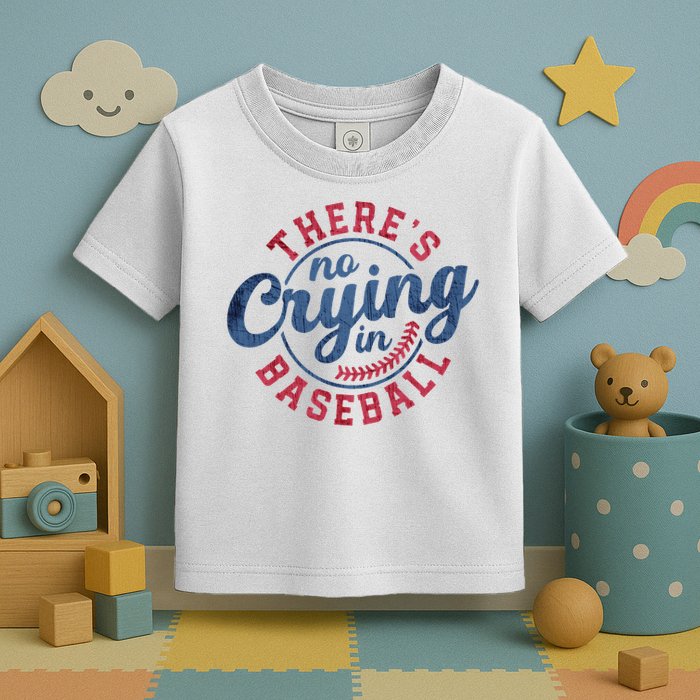 There Is No Crying In Baseball Funny Game Day Baseball Toddler T-Shirt
