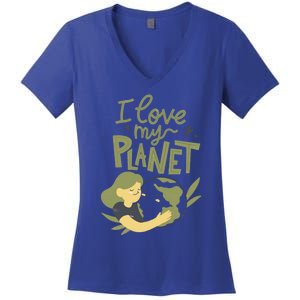 There Is No Planet B Cute Gift I Love My Planet Great Gift Women's V-Neck T-Shirt