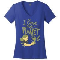 There Is No Planet B Cute Gift I Love My Planet Great Gift Women's V-Neck T-Shirt