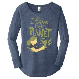 There Is No Planet B Cute Gift I Love My Planet Great Gift Women's Perfect Tri Tunic Long Sleeve Shirt