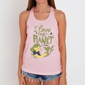 There Is No Planet B Cute Gift I Love My Planet Great Gift Women's Knotted Racerback Tank