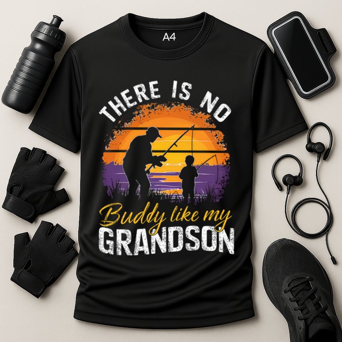 There Is No Buddy Like My Grandson Matching Grandpa Outfit Performance Shirt