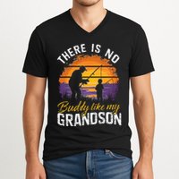 There Is No Buddy Like My Grandson Matching Grandpa Outfit V-Neck T-Shirt