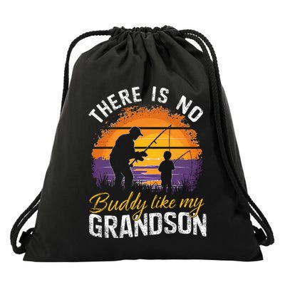 There Is No Buddy Like My Grandson Matching Grandpa Outfit Drawstring Bag