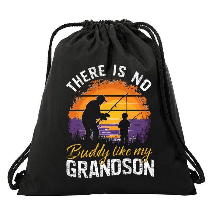 There Is No Buddy Like My Grandson Matching Grandpa Outfit Drawstring Bag