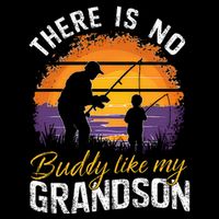 There Is No Buddy Like My Grandson Matching Grandpa Outfit Drawstring Bag