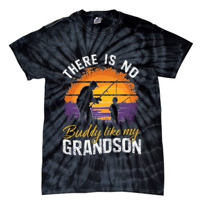 There Is No Buddy Like My Grandson Matching Grandpa Outfit Tie-Dye T-Shirt