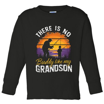 There Is No Buddy Like My Grandson Matching Grandpa Outfit Toddler Long Sleeve Shirt