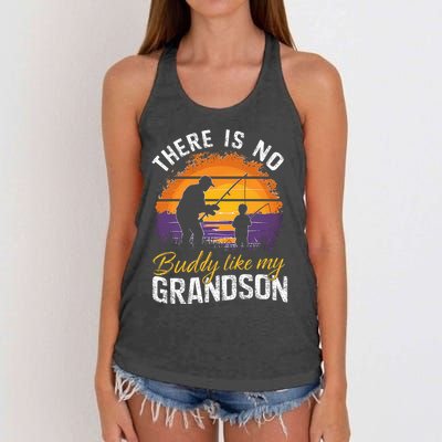There Is No Buddy Like My Grandson Matching Grandpa Outfit Women's Knotted Racerback Tank