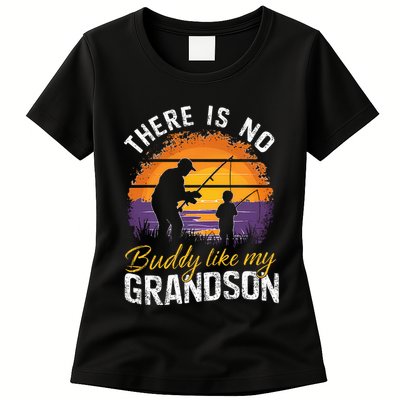 There Is No Buddy Like My Grandson Matching Grandpa Outfit Womens T-Shirt
