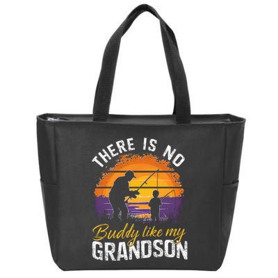 There Is No Buddy Like My Grandson Matching Grandpa Outfit Zip Tote Bag