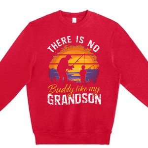 There Is No Buddy Like My Grandson Matching Grandpa Outfit Premium Crewneck Sweatshirt