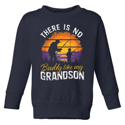 There Is No Buddy Like My Grandson Matching Grandpa Outfit Toddler Sweatshirt