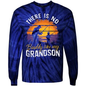 There Is No Buddy Like My Grandson Matching Grandpa Outfit Tie-Dye Long Sleeve Shirt