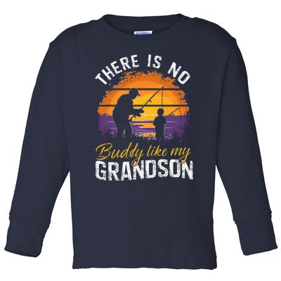 There Is No Buddy Like My Grandson Matching Grandpa Outfit Toddler Long Sleeve Shirt