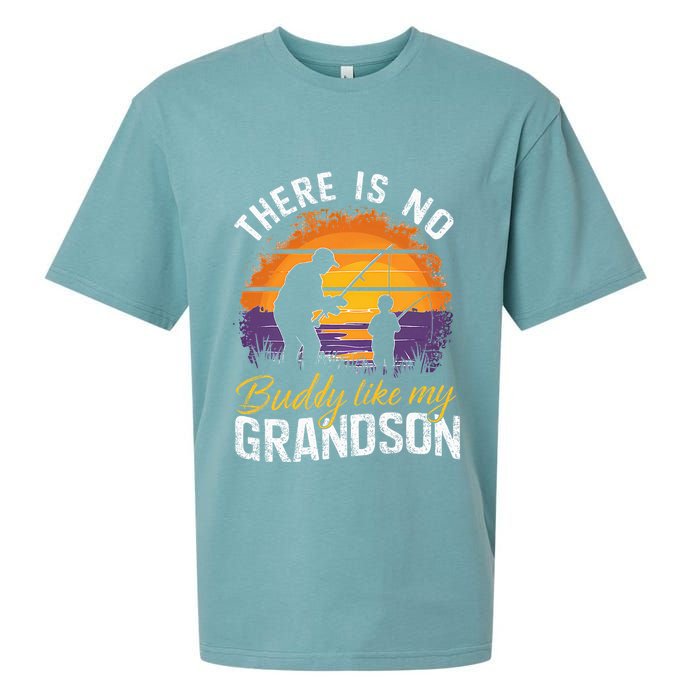 There Is No Buddy Like My Grandson Matching Grandpa Outfit Sueded Cloud Jersey T-Shirt
