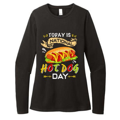 Today Is National Hot Dog Day Funny Hot Dog Gifts Womens CVC Long Sleeve Shirt