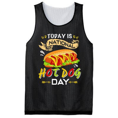 Today Is National Hot Dog Day Funny Hot Dog Gifts Mesh Reversible Basketball Jersey Tank