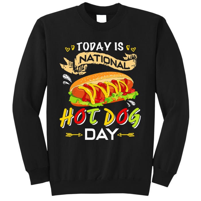 Today Is National Hot Dog Day Funny Hot Dog Gifts Tall Sweatshirt