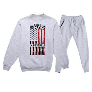 There Is No Crying In Baseball Premium Crewneck Sweatsuit Set