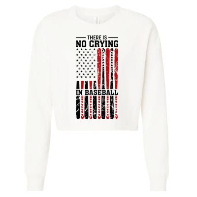 There Is No Crying In Baseball Cropped Pullover Crew