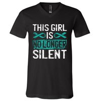 This Is No Longer Silent Sexual Assault Awareness V-Neck T-Shirt