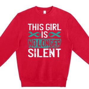 This Is No Longer Silent Sexual Assault Awareness Premium Crewneck Sweatshirt