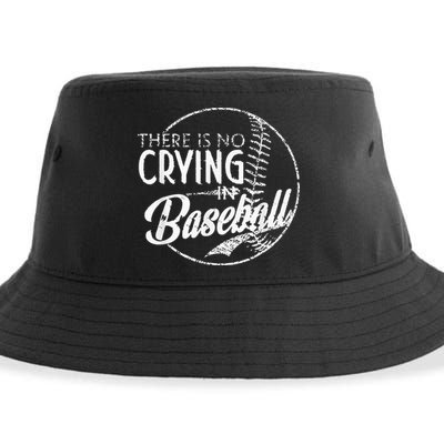 There Is No Crying In Baseball Sports Funny Baseball Sustainable Bucket Hat