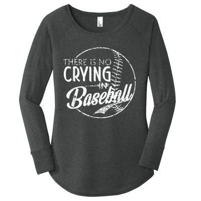 There Is No Crying In Baseball Sports Funny Baseball Women's Perfect Tri Tunic Long Sleeve Shirt