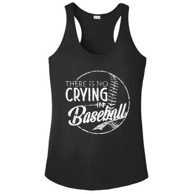 There Is No Crying In Baseball Sports Funny Baseball Ladies PosiCharge Competitor Racerback Tank