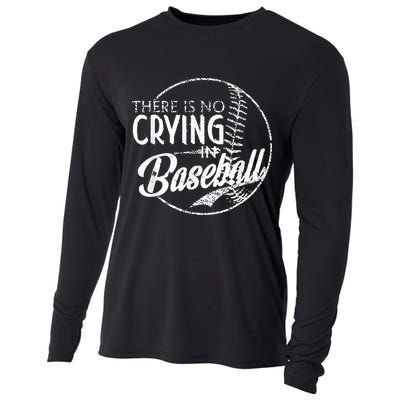 There Is No Crying In Baseball Sports Funny Baseball Cooling Performance Long Sleeve Crew