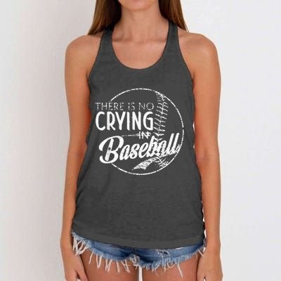 There Is No Crying In Baseball Sports Funny Baseball Women's Knotted Racerback Tank