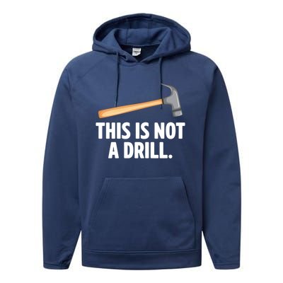 This Is Not A Drill Car Mechanic Vehicle Technician Repair Cool Gift Performance Fleece Hoodie