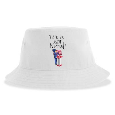 This Is Not Normal Trump Critique Stansbury Political Satire Premium Sustainable Bucket Hat