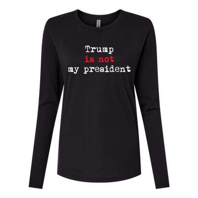 Trump Is Not My President Minimalist Womens Cotton Relaxed Long Sleeve T-Shirt